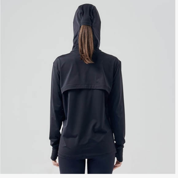 NWT medium Black UPF 70+ Sun Protection Hoodie Long Sleeve Sweater zip up - Picture 8 of 13